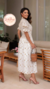 Vestido Midi Luxo Lese Bordado 3D na internet