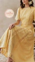 Vestido “Doçura da Temperança” — Longo Amarelo com Laço Contraste - loja online