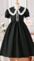 Vestido de Manga Curta com Gola Virada para Baixo - comprar online