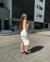 Vestido Midi Canelado Off White (Duplo) - loja online