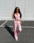 Calça Wide Bárbara Alfaiataria Rosa Candy - comprar online