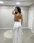 Calça Wide Acetinada Off White na internet
