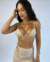 Top Strass Bordado Nude na internet