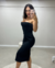 Vestido Midi Canelado Preto - comprar online