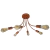 Lustre pendente sputnik curve 6 hastes cobre