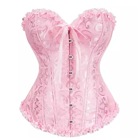 Corset Overbust brocato Rosa