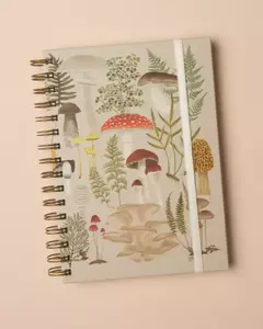 Cuaderno A5. Tapa dura. Anillado. Hojas lisas. Fungi. en internet