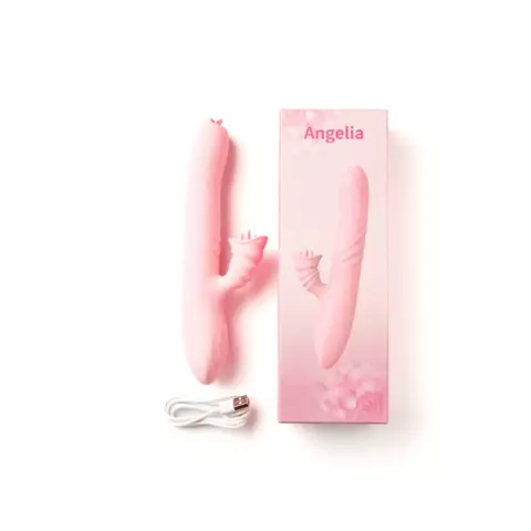 Vibrador Rotador Angelia con movimiento 20 funciones