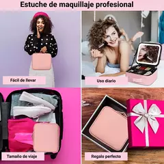 Maletin Organizador de Maquillaje con Espejo Luz Led - comprar online