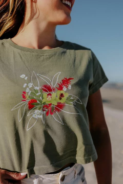 CROPPED VERDE ESTONADO MOA - loja online