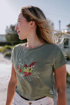 CROPPED VERDE ESTONADO MOA - loja online