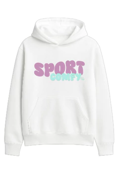 Moletom off white sport comfy canguru