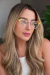 Armação para grau LGE939 Transparente com detalhes verde e laranja / feminino - LGEÓCULOS