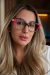 Armação para grau LGE949 animal print com detalhes em vermelho e azul / feminino - comprar online