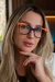 Armação para grau LGE933 azul com detalhes animal print e laranja / feminino na internet