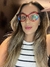 Armação LGE501 Vermelho Com Animal Print e Azul - comprar online
