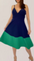 Vestido Feminino Bicolor Crepe na internet