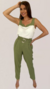 Conjunto Feminino Calça Clochard E Regata Bicolor Verde
