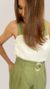 Conjunto Feminino Calça Clochard E Regata Bicolor Verde - comprar online