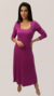 Vestido Canelado Manga Longa Roxo