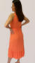 Vestido Canelado Cinto Faixa Coral - loja online