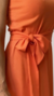 Vestido Canelado Cinto Faixa Coral - LE PORTER