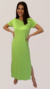 Vestido Longo Malha com fendas cor Verde