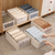 Caja plegable tipo lino natural con visor