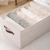 Caja plegable tipo lino natural con divisiones y manija de cuero - comprar online
