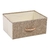 Caja plegable tipo lino gris y manija de madera en internet