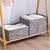 Caja plegable tipo lino gris y manija de madera