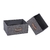 Caja plegable tipo lino gris y manija de madera - comprar online