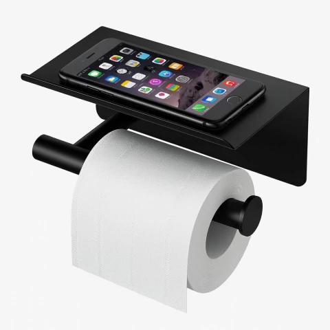 porta rollo de papel higiénico de metal con soporte