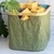 Cesto organizador verde con soporte de bamboo plegable
