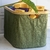 Cesto organizador verde con soporte de bamboo plegable