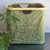 Cesto organizador verde con soporte de bamboo plegable - Kontainer Shop