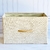 Caja plegable tipo lino gris y manija de madera