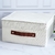 Caja plegable tipo lino natural con tapa y manija de eco cuero - tienda online