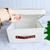 Caja plegable tipo lino natural con tapa y manija de eco cuero en internet