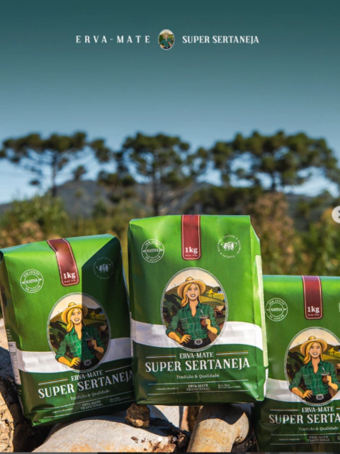 Erva Mate Super Sertaneja Nativa Pacote de 1KG