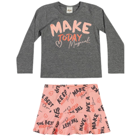 Kit com 4 Conjuntos Menina Inverno Leve M/E Multimarca do tamanho 1 ao 3