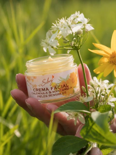 Crema de Caléndula y Manzanilla Calmante piel sensible Natural Silay