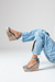 Imagen de Sandalias Jessy Alta Azul Gamuza