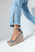 Sandalias Jessy Alta Azul Gamuza - Mood Calzados