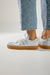 Zapatillas Sambas Altas / Blanco con Plateado - Mood Calzados