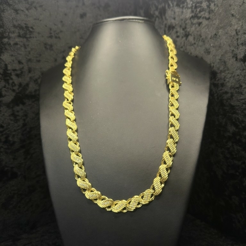 CORDÃO FRISO S CRAVEJADO - 13MM / 70CM (FECHO GAVETA DUPLO)