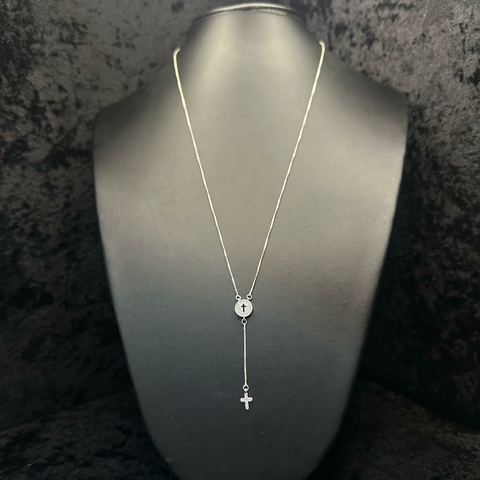 TERÇO VENEZIANA CRUZ CRAVEJADA 1 MM / 60 CM