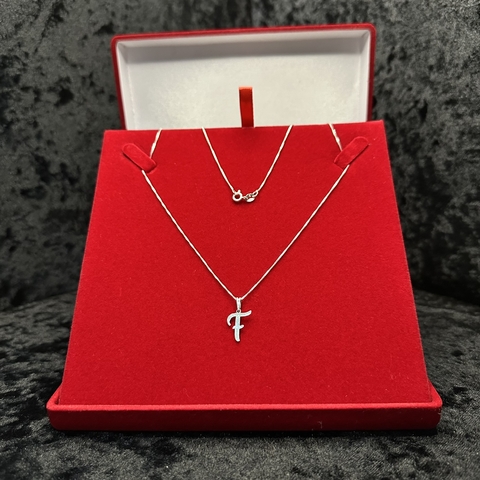 COLAR VENEZIANA 1 MM /45 CM + PINGENTE INICIAL PERSONALIZADO PRATA 925