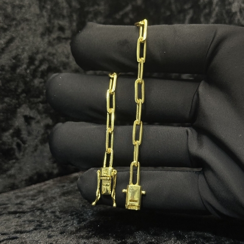 PULSEIRA CADEADO ALONGADO - 7MM (FECHO GAVETA DUPLO)