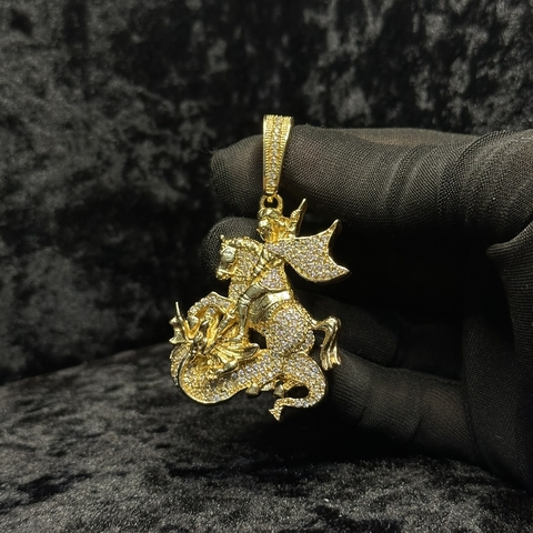 PINGENTE SÃO JORGE CRAVEJADO - G (até 14mm)